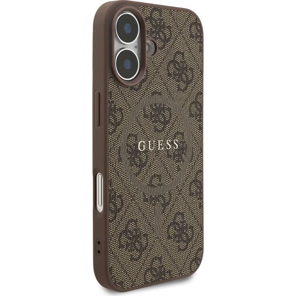 Guess PU Leather 4G Colored Ring MagSafe kryt iPhone 17 hnedý 