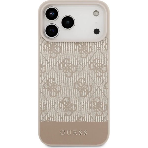 Guess PU 4G Stripe kryt iPhone 17 Pro Max ružový 