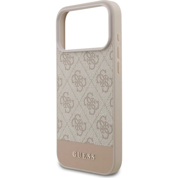 Guess PU 4G Stripe kryt iPhone 17 Pro Max ružový 