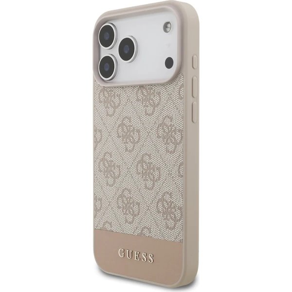Guess PU 4G Stripe kryt iPhone 17 Pro ružový 