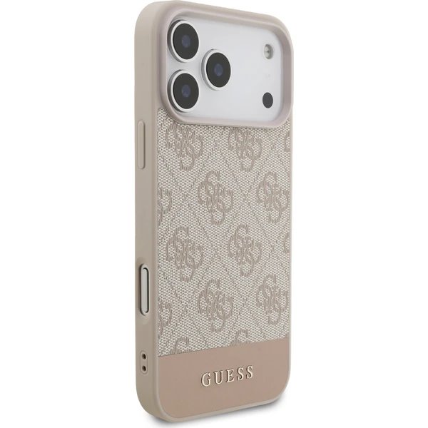 Guess PU 4G Stripe kryt iPhone 17 Pro ružový 