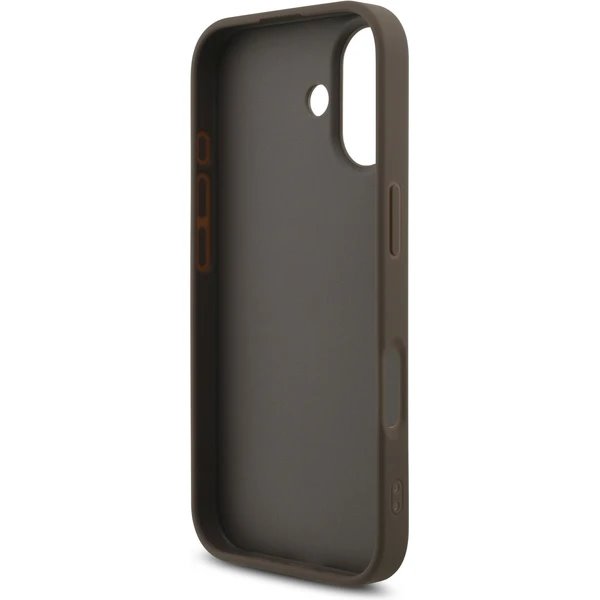 Guess PU 4G Metal Logo Strap kryt iPhone 17 hnedý 