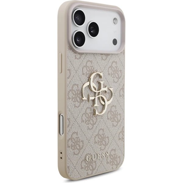 Guess PU 4G Metal Logo Strap kryt iPhone 17 Pro Max ružový 