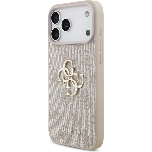 Guess PU 4G Metal Logo Strap kryt iPhone 17 Pro ružový 
