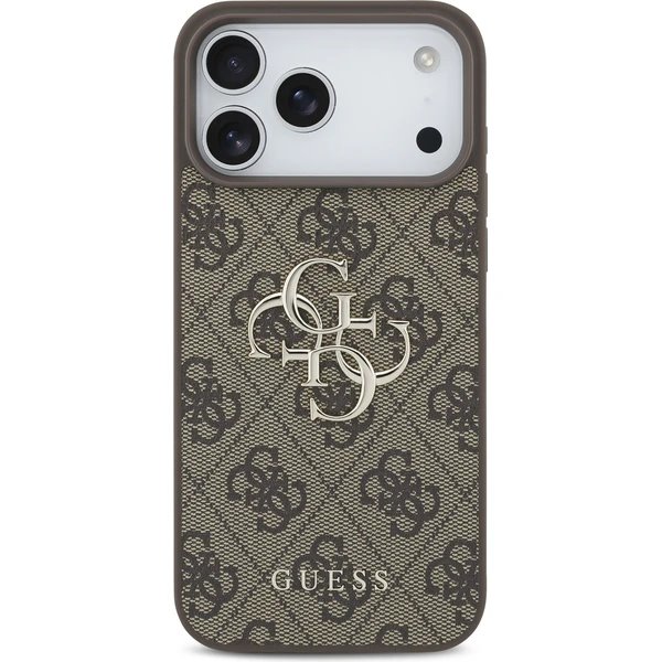 Guess PU 4G Metal Logo kryt iPhone 17 Pro hnedý 