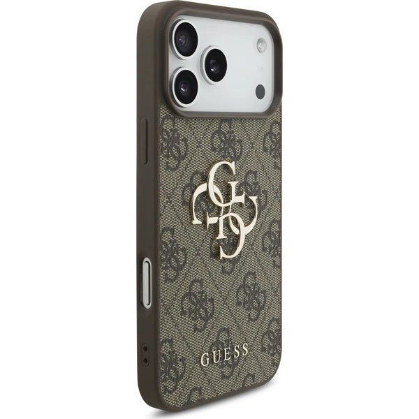 Guess PU 4G Metal Logo kryt iPhone 17 Pro hnedý 