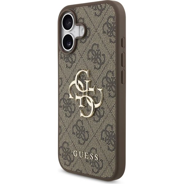 Guess PU 4G Metal Logo kryt iPhone 17 hnedý 
