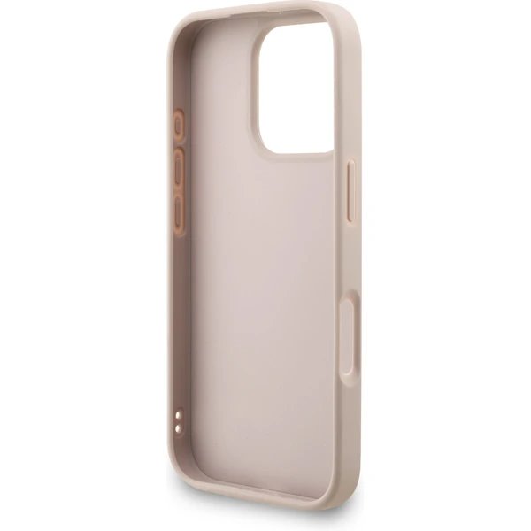 Guess PU 4G Metal Logo Strap kryt iPhone 16 Pro ružový 