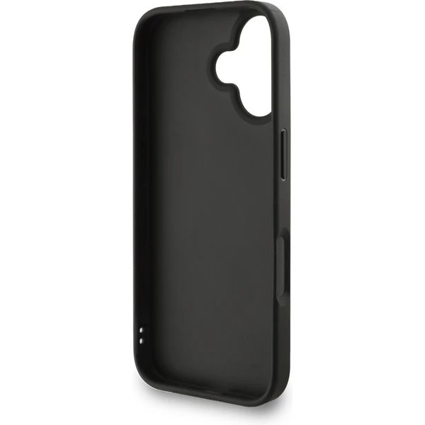Guess PU 4G Metal Logo Strap kryt iPhone 16 čierny 