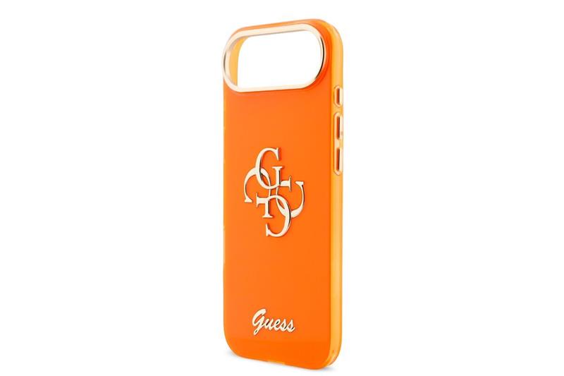 Guess IML 4G Script Metal Logo kryt iPhone Air oranžový 