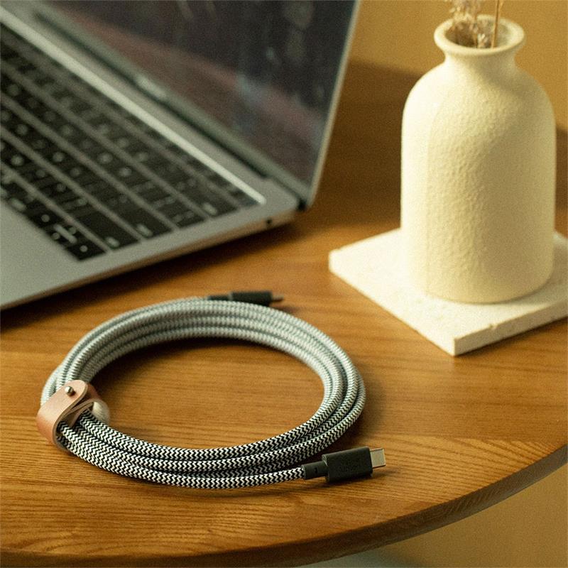 Native Union kábel Belt Cable XL USB-C to USB-C 3m 100W - Zebra 