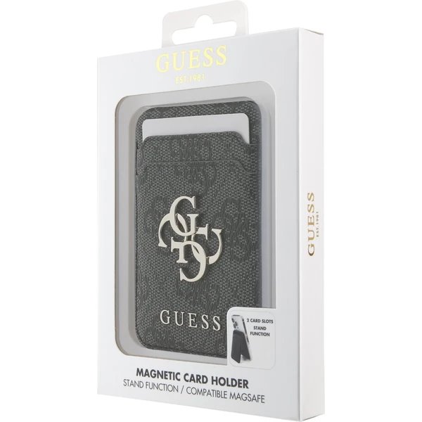 Guess PU 4G MagSafe Cardslot Peňaženka so Stojanom čierna 