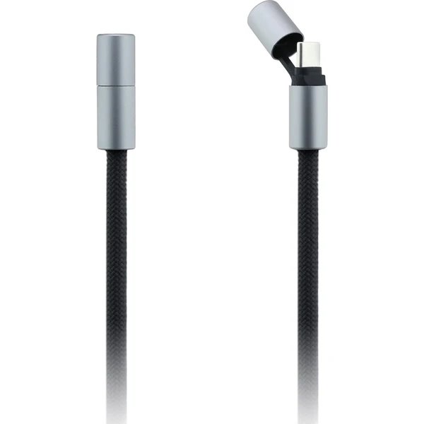 Karl Lagerfeld Ikonik Charm Popruh s Integrovaným Nabíjacím Káblom USB-C/USB-C Black čierny 