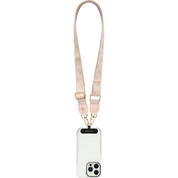 Guess Crossbody Popruh PU 4G Metal Logo ružový 