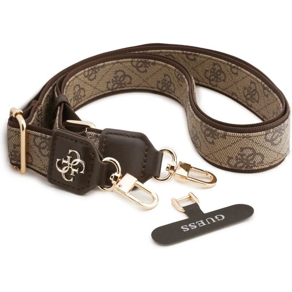 Guess Crossbody Popruh PU 4G Metal Logo hnedý 