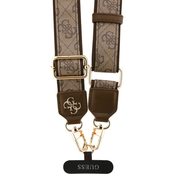 Guess Crossbody Popruh PU 4G Metal Logo hnedý 