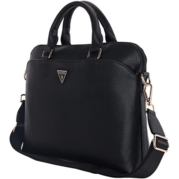 Guess PU Grained Triangle Logo Taška na MacBook 13/14/15" čierna 