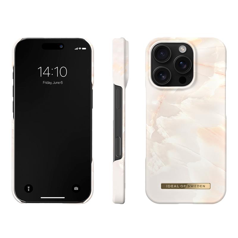 iDeal Fashion Case MagSafe iPhone 16 Pro Rose Pearl Marble 