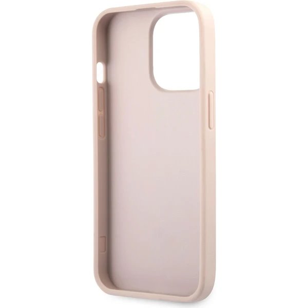 Guess PU 4G Metal Logo kryt iPhone 13 Pro Max ružový 