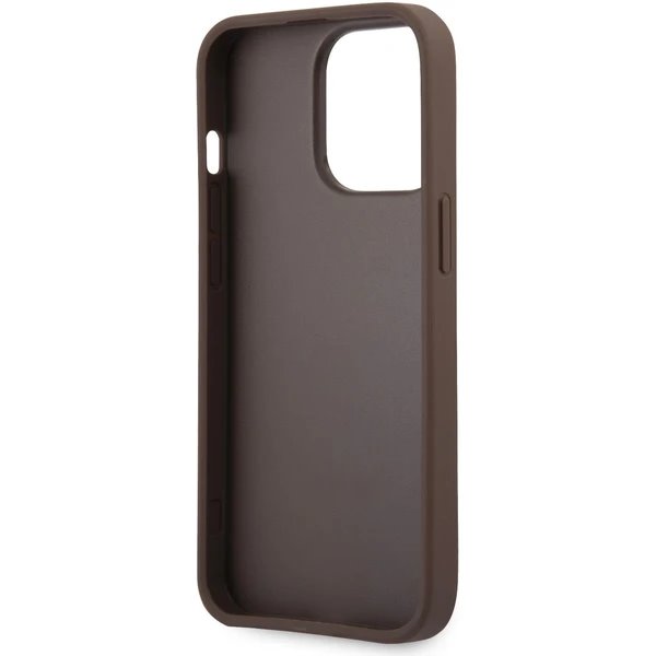 Guess PU 4G Metal Logo kryt iPhone 14 Pro Max hnedý 