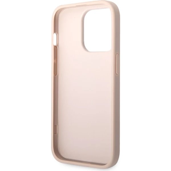 Guess PU 4G Metal Logo kryt iPhone 14 Pro Max ružový 