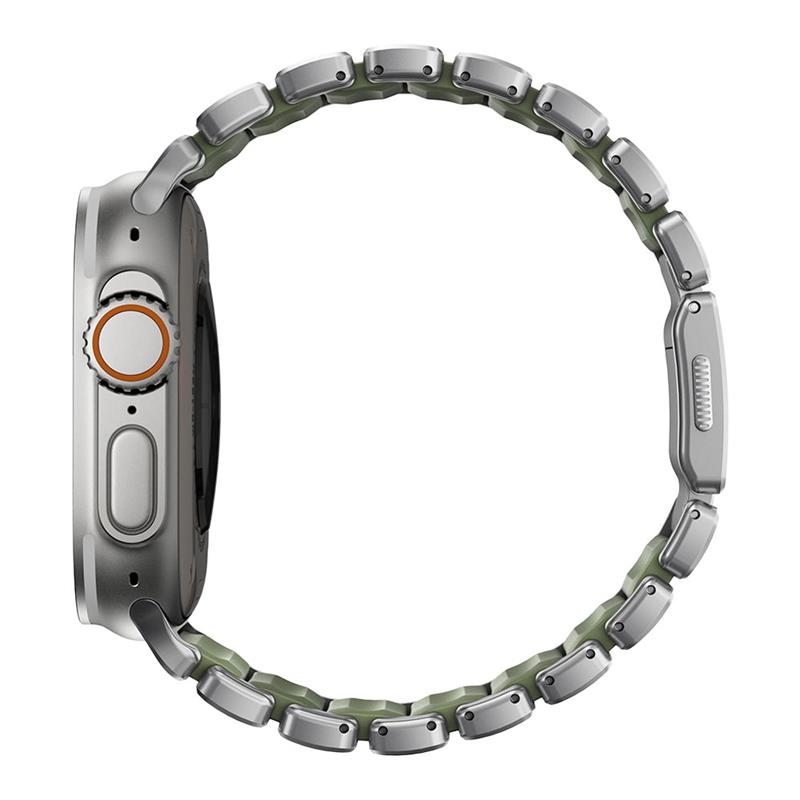 Nomad remienok Stratos pre Apple Watch 44-49mm - Forest Green/Natural Hardware 