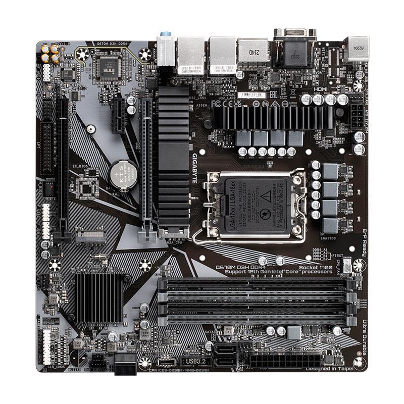 Gigabyte Q670M D3H DDR4 , Intel Q670, LGA1700, 4xDDR4, mATX PO OPRAVE 
