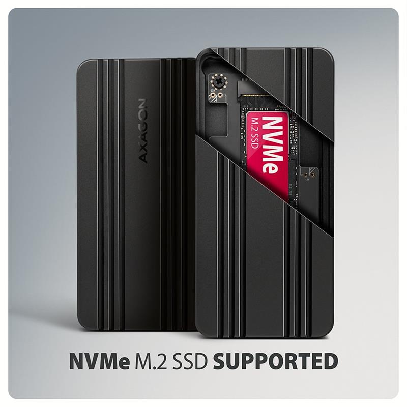 AXAGON EEM2-40G, USB-C 40Gbps externý box pre M.2 NVMe SSD, zosilnený hliník 
