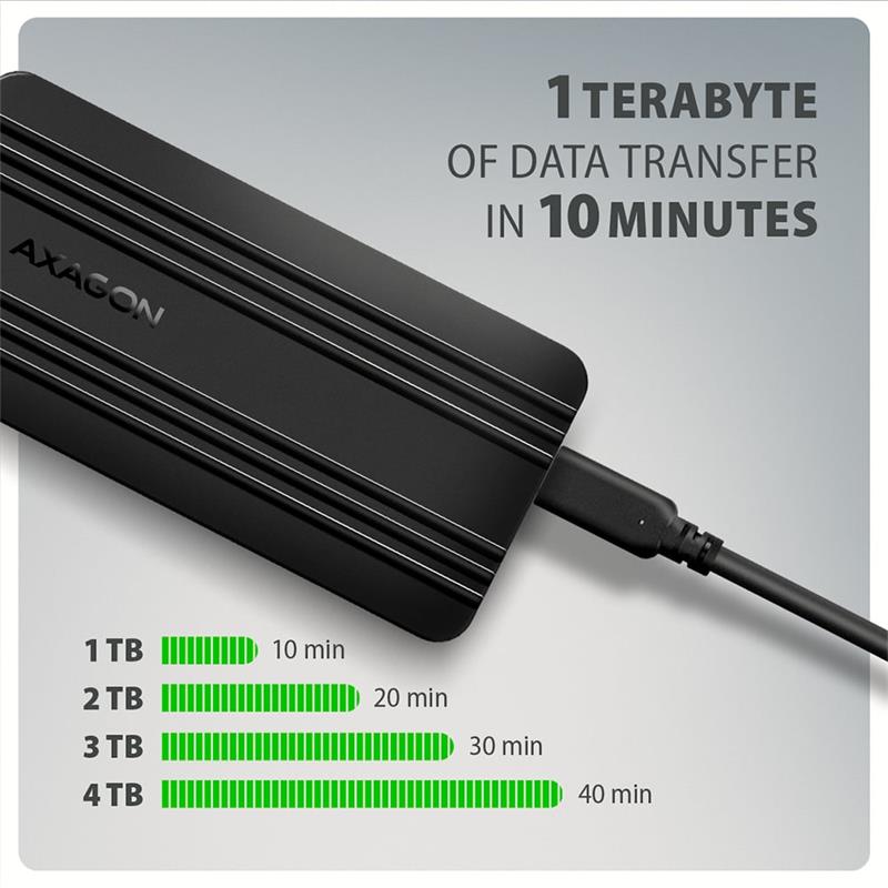 AXAGON EEM2-40G, USB-C 40Gbps externý box pre M.2 NVMe SSD, zosilnený hliník 
