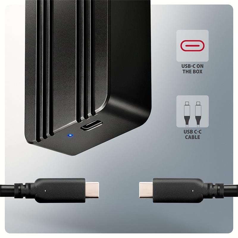 AXAGON EEM2-40G, USB-C 40Gbps externý box pre M.2 NVMe SSD, zosilnený hliník 