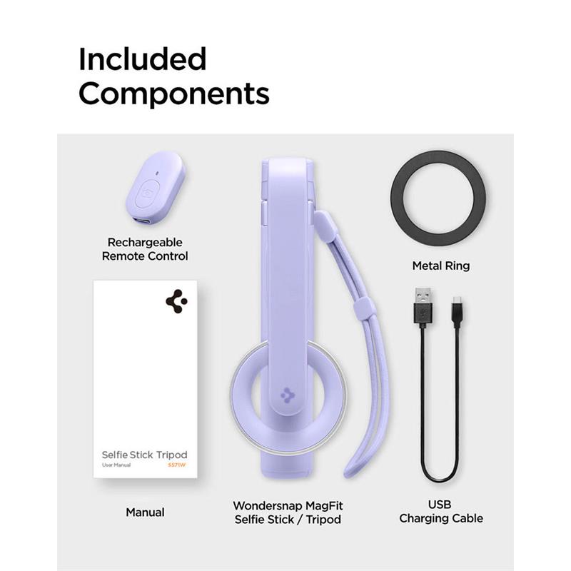 Spigen Selfie Stick Tripod Magsafe - Lavender 
