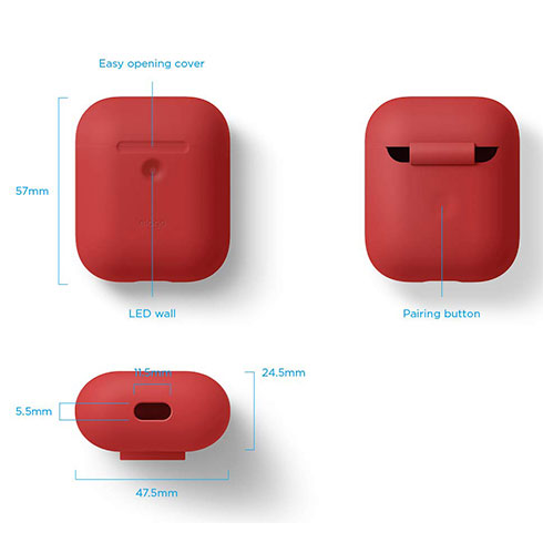 Elago Airpods 2 Silicone Case - Red 
