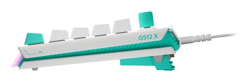 Logitech G512 X 75 - mechanická herná klávesnice, USB, hmatová, biela, US 