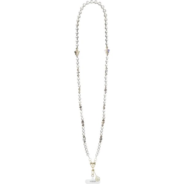 Guess Crossbody Popruh Pearl and 4G Charm biely 