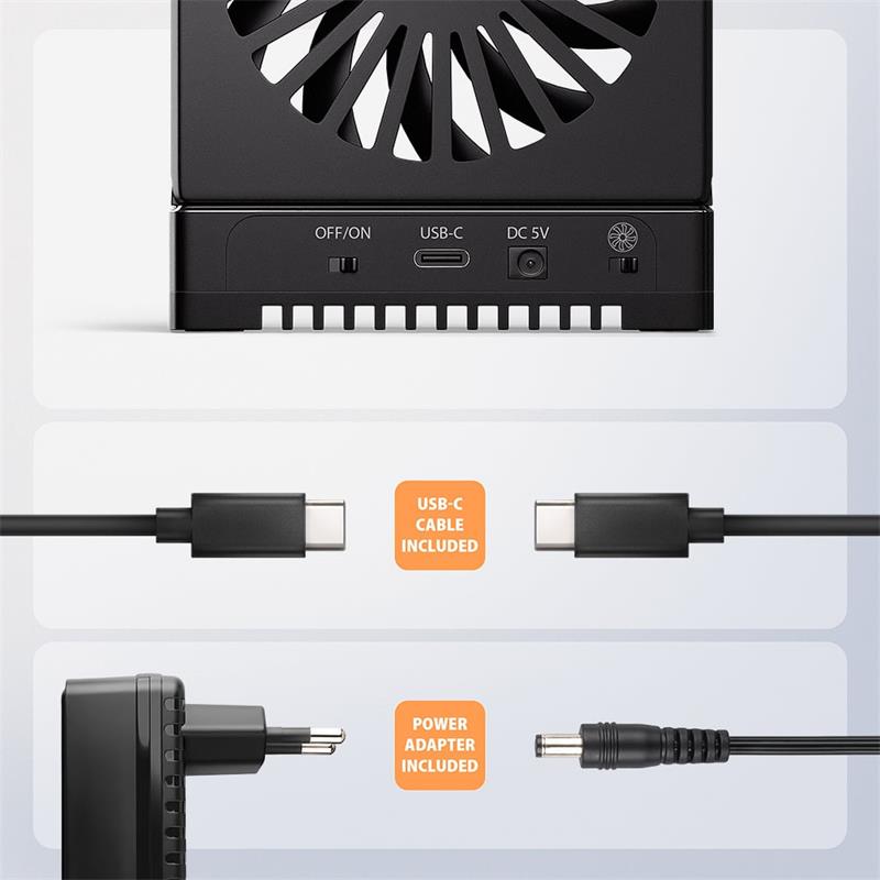 AXAGON ADSA-M2C22 USB-C 20Gbps dokovacia stanica pre 2x M.2 NVMe / SATA SSD s funkciou klonovania diskov bez PC 