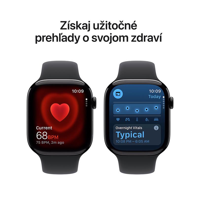 Apple Watch Series 11 GPS + Cellular 42mm Klavírny čierny hliník s čiernym športovým remienkom - S/M *Rozbalený* 