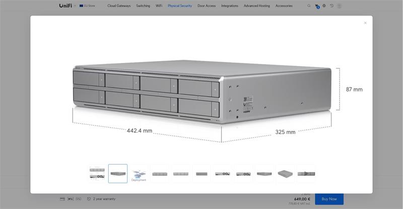 Ubiquiti UniFi Protect   Network Video Recorder G2 PRO  (8xHDD) 