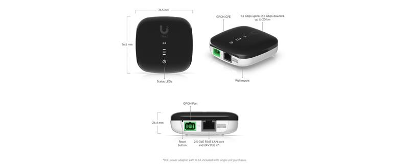 Ubiquiti UFiber WaveFiber ONU  GPON 2,5GLAN port  (5pack) 