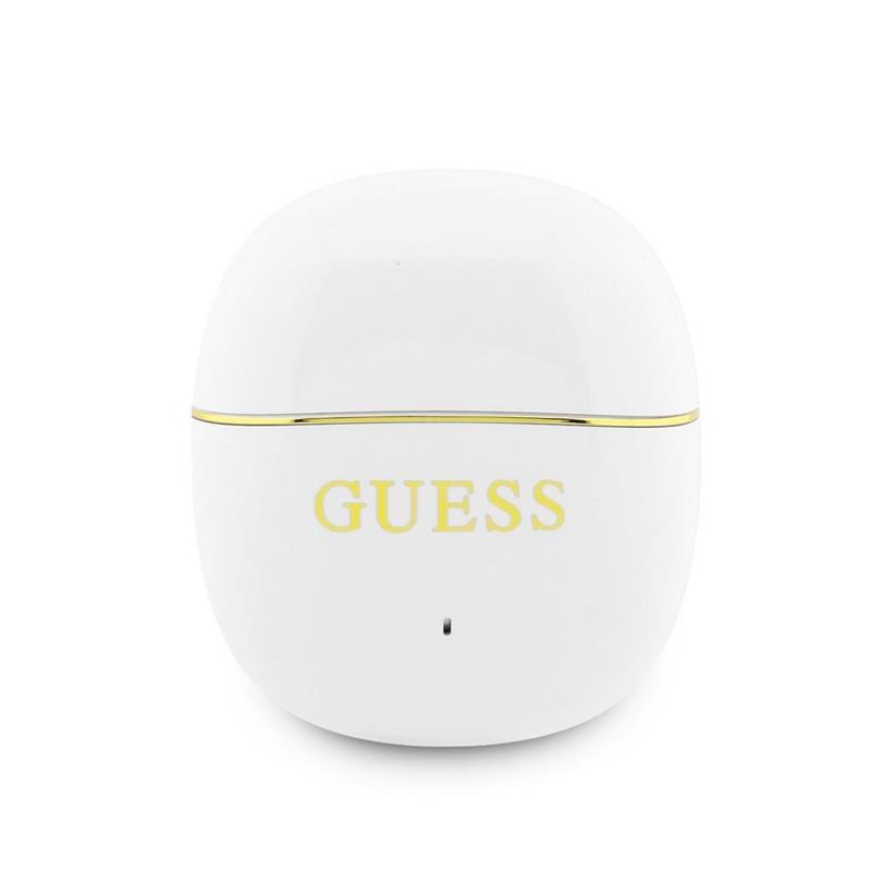 Guess Gold Line Glossy Classic Logo TWS Bezdrôtové Slúchadlá biele 