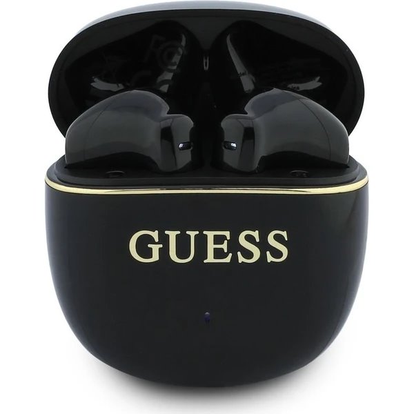 Guess Gold Line Glossy Classic Logo TWS Bezdrôtové Slúchadlá čierne 