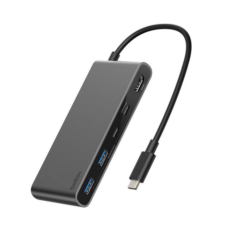 Belkin Connect 7-Port USB-C Hub with Dual USB-C Ports - Space Gray 