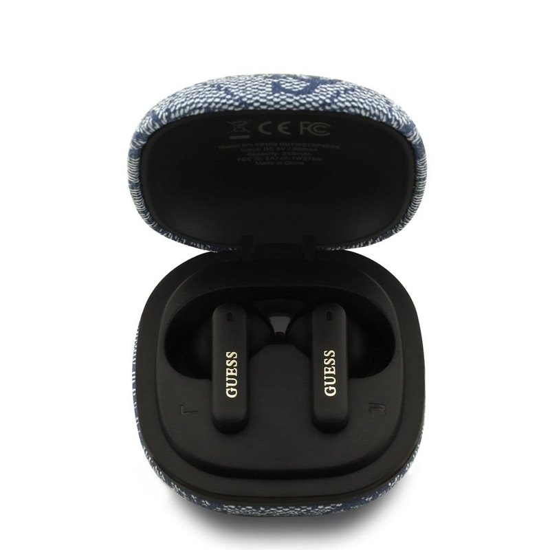 Guess PU 4G Metal Logo ENC TWS Bezdrôtové Slúchadlá modré 