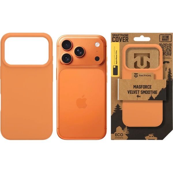 Tactical MagForce Velvet Smoothie Kryt iPhone 17 Pro oranžový 
