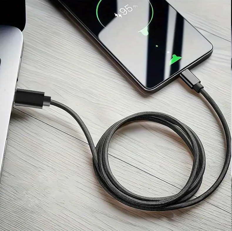 PremiumCord Kábel USB-C M/M, 5A, 240W 480Mbps cierny bavlnený oplet, 2m 