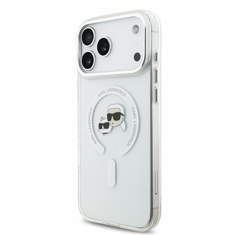 Karl Lagerfeld IML K&CH Heads Metal Frame MagSafe kryt iPhone 18 Pro Max biely 