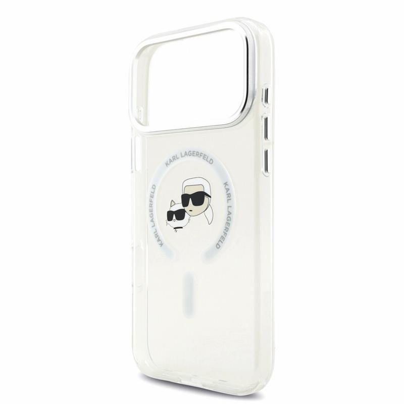 Karl Lagerfeld IML K&CH Heads Metal Frame MagSafe kryt iPhone 18 Pro Max biely 
