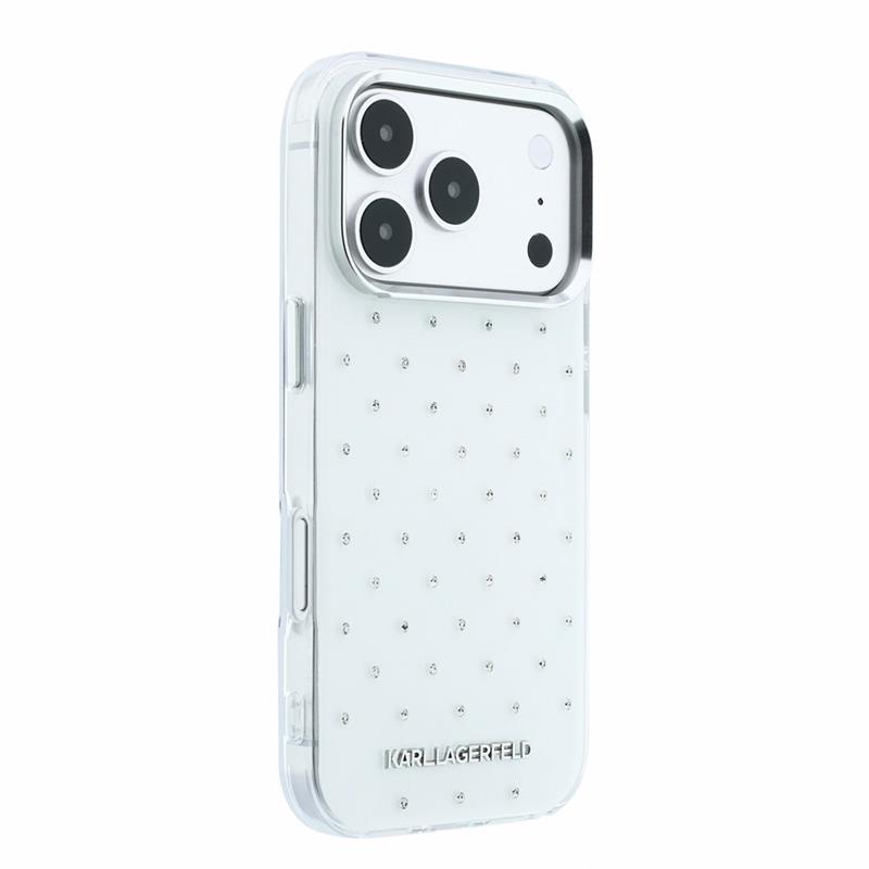 Karl Lagerfeld IML Rhinestones Allover kryt iPhone 18 Pro Max biely 