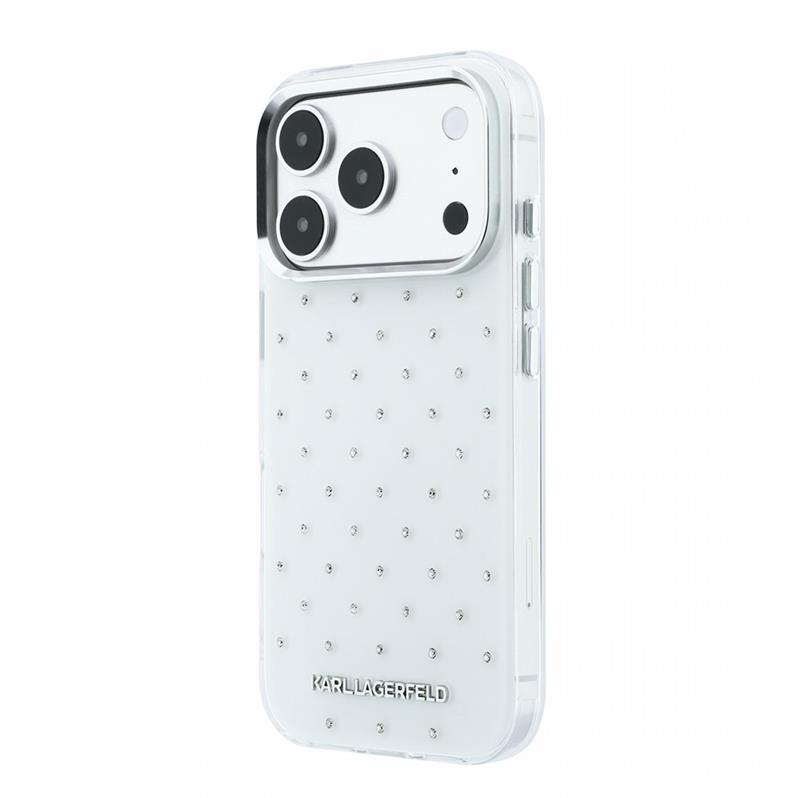Karl Lagerfeld IML Rhinestones Allover kryt iPhone 18 Pro biely 