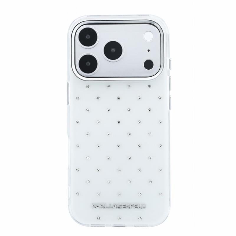 Karl Lagerfeld IML Rhinestones Allover kryt iPhone 18 Pro biely 