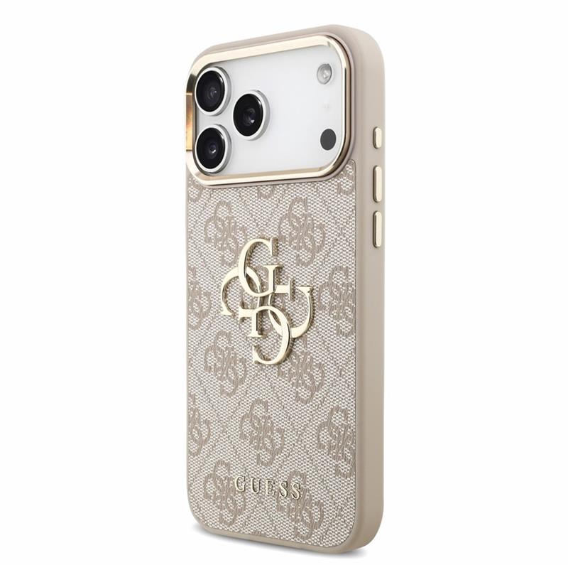 Guess PU 4G Metal Logo Strap kryt iPhone 18 Pro ružový 